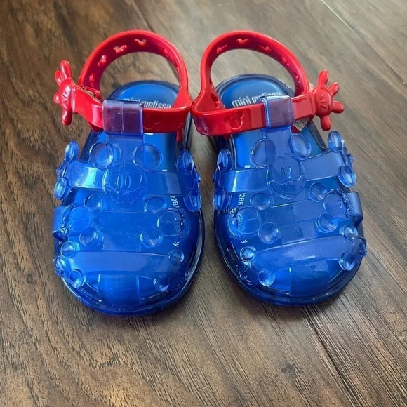 NWOT Mini Melissa Mickey Mouse Rubber Sandals-size 5 - Picture 1 of 8
